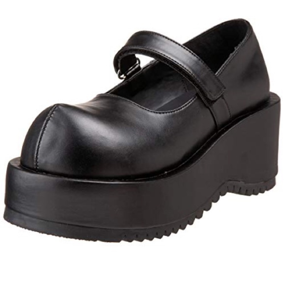 Demonia Dolly Mary Jane Shoes - Black
